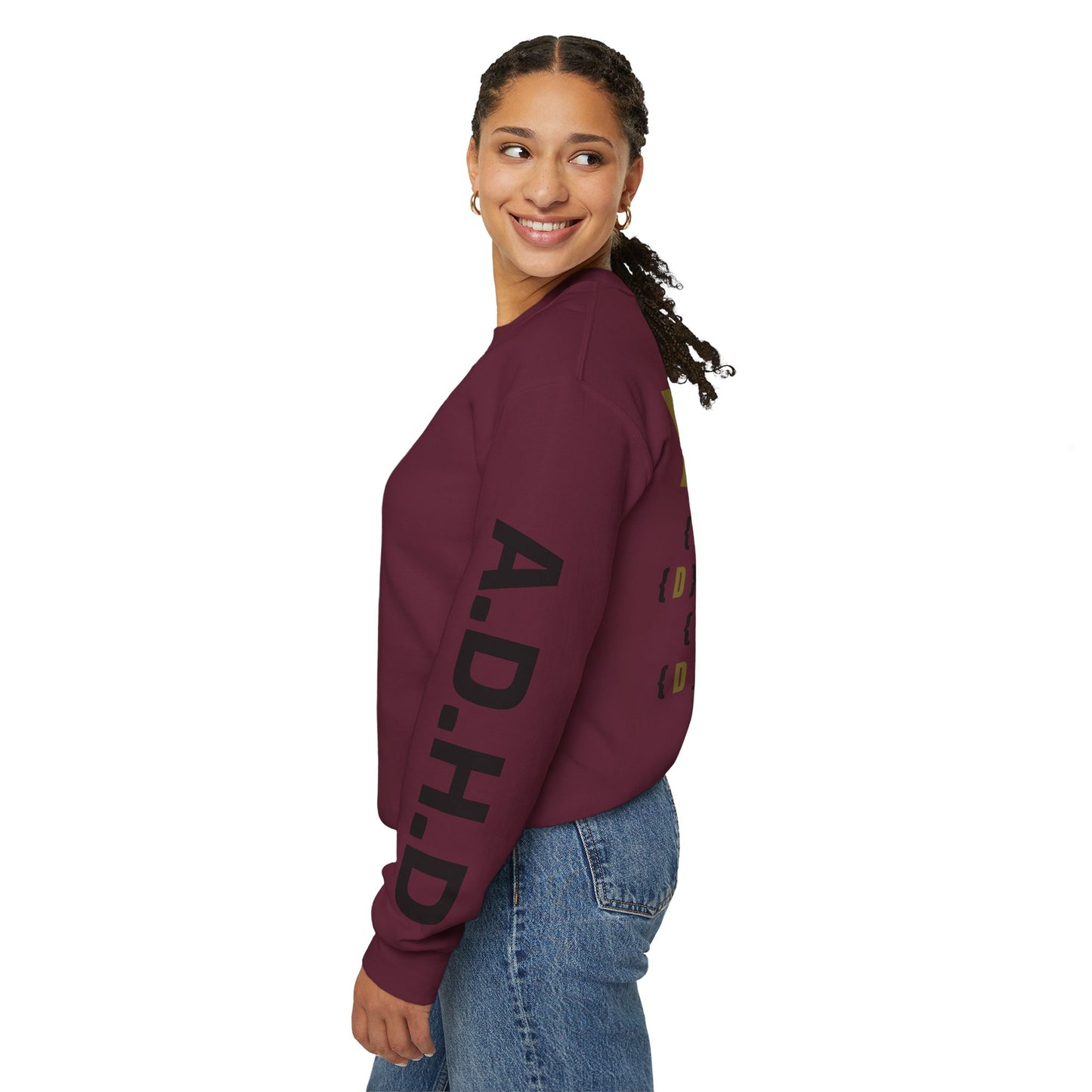 A.D.H.D Sweatshirt with Acronym On Back UNI-SEX