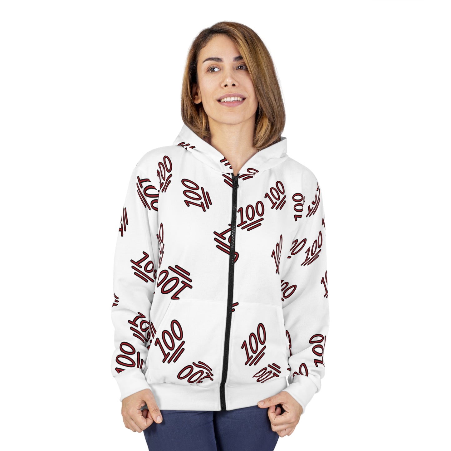 100 EMOJI BOMB A.O.P Zipper Hoodie UNI-SEX