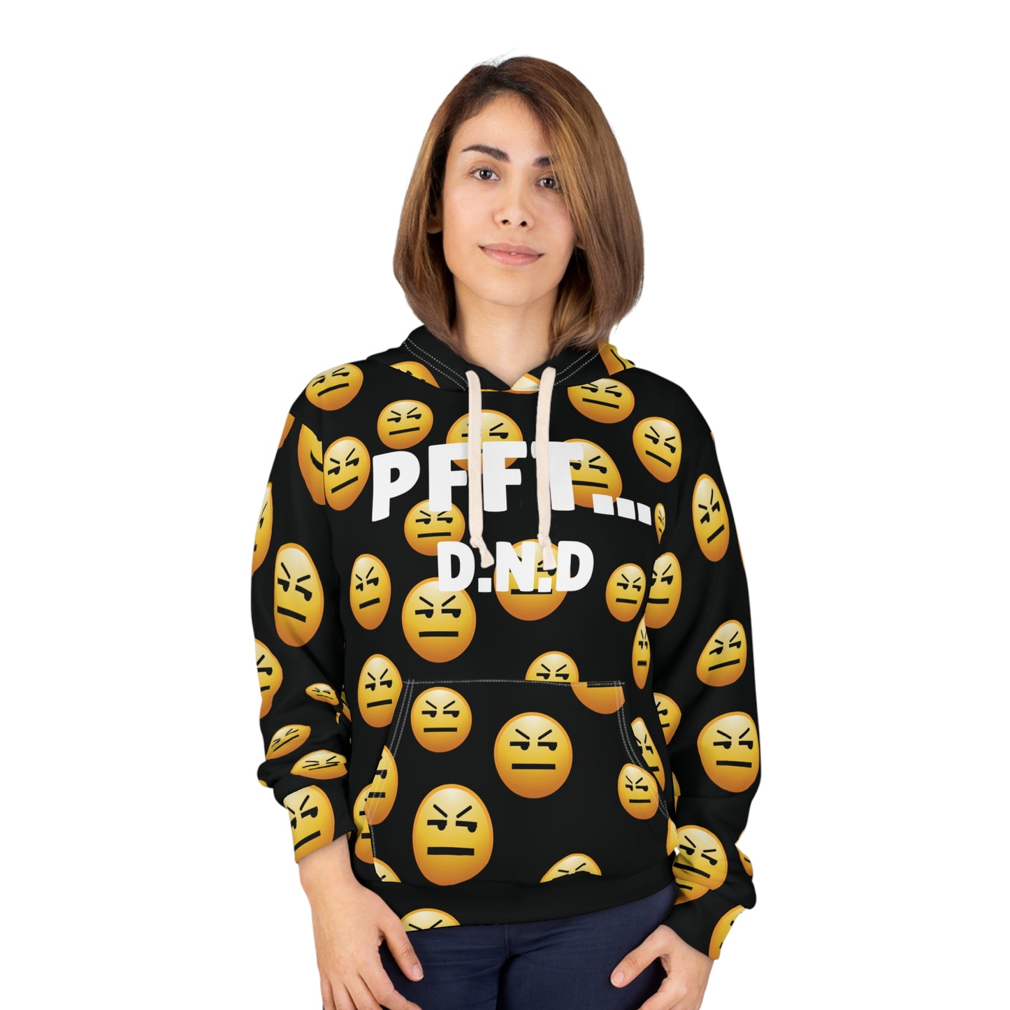 BLACK PFFT... D.N.D Hoodie A.O.P UNI-SEX