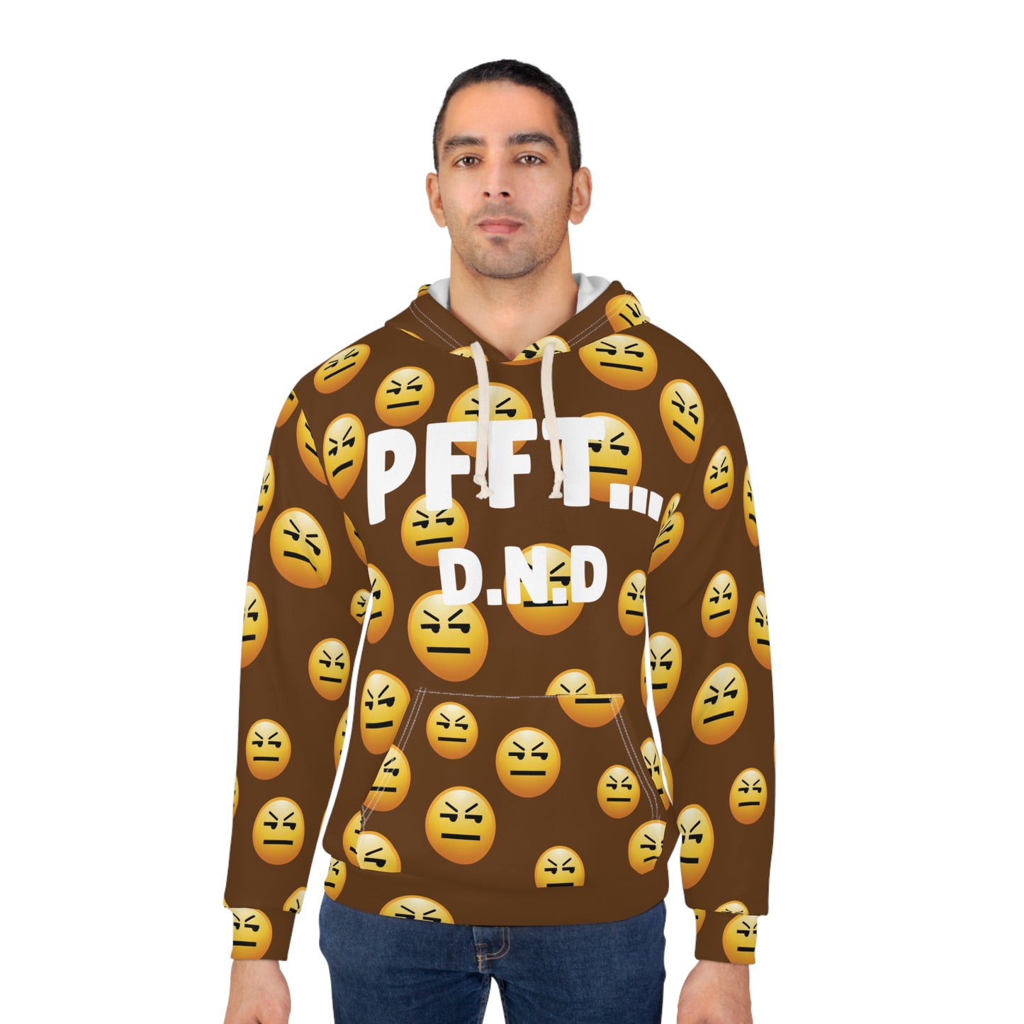 BROWN PFFT... D.N.D Hoodie A.O.P UNI-SEX