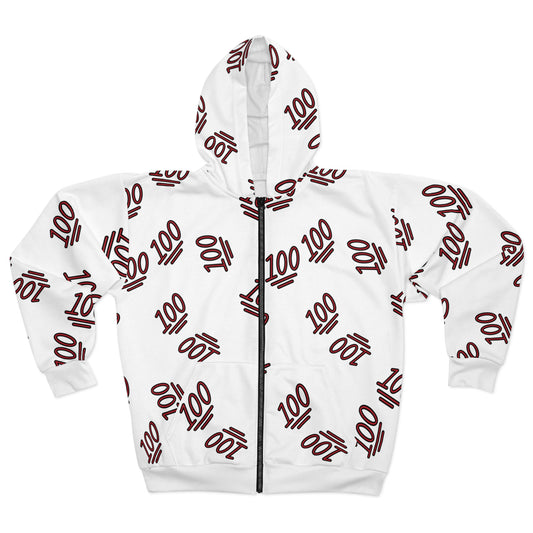 100 EMOJI BOMB A.O.P Zipper Hoodie UNI-SEX