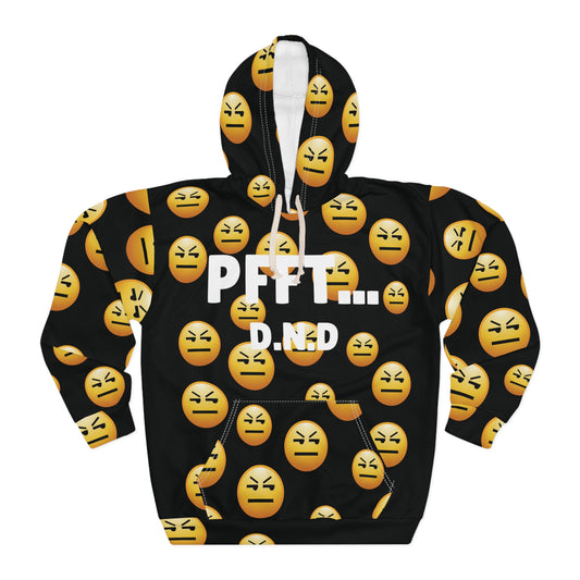 BLACK PFFT... D.N.D Hoodie A.O.P UNI-SEX