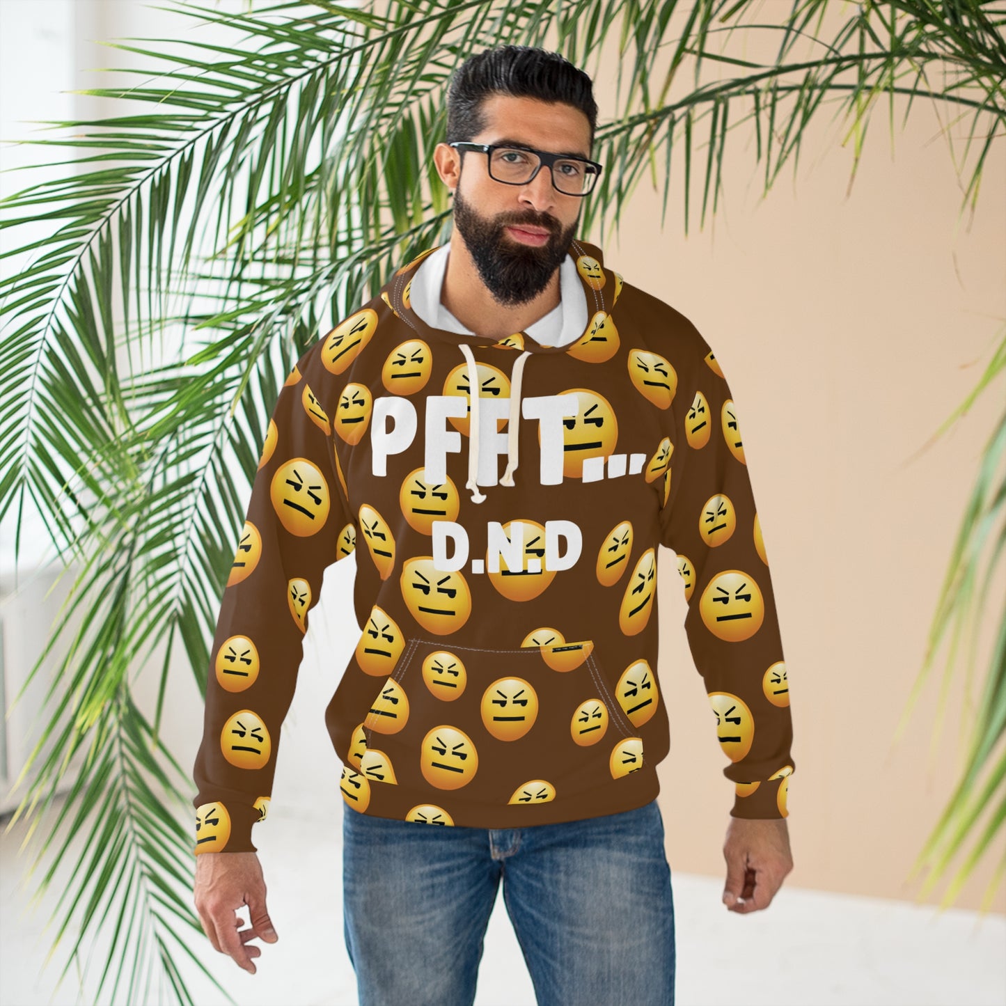 BROWN PFFT... D.N.D Hoodie A.O.P UNI-SEX